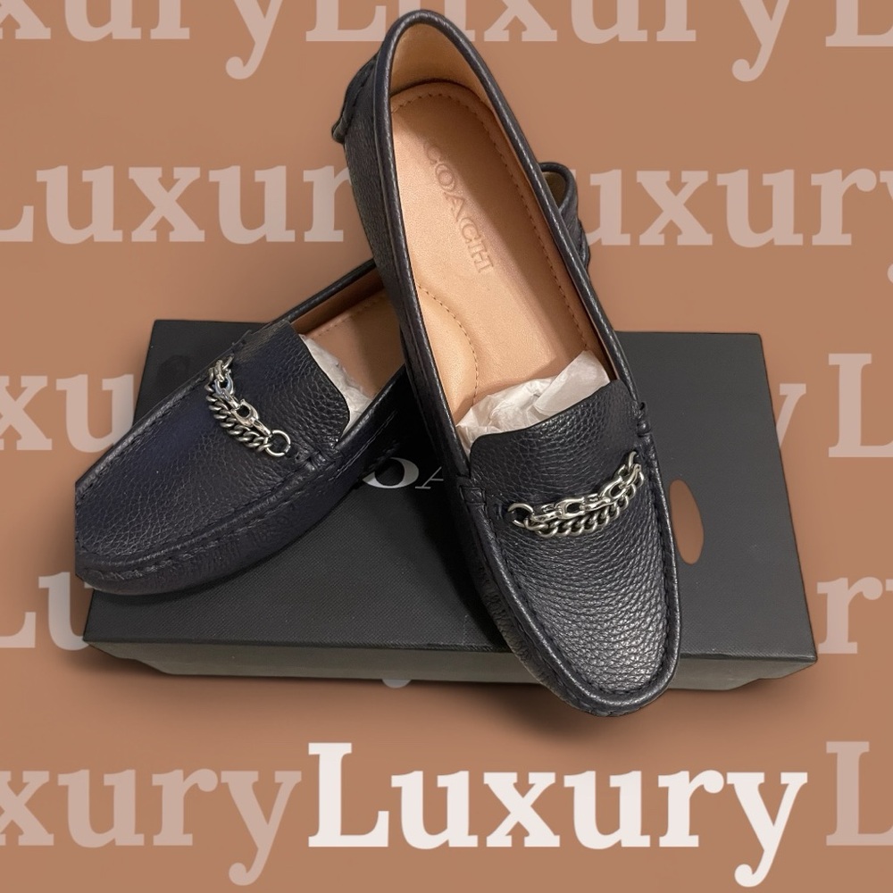 COACH Crosby Driver’s Chains LTD. Driving Loafers / Coach. UK   size 8 B    NWT - Picture 8 of 16